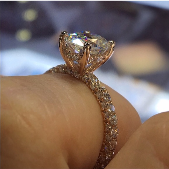 14k rose gold diamond engagement ring wedding - Picture 2 of 8